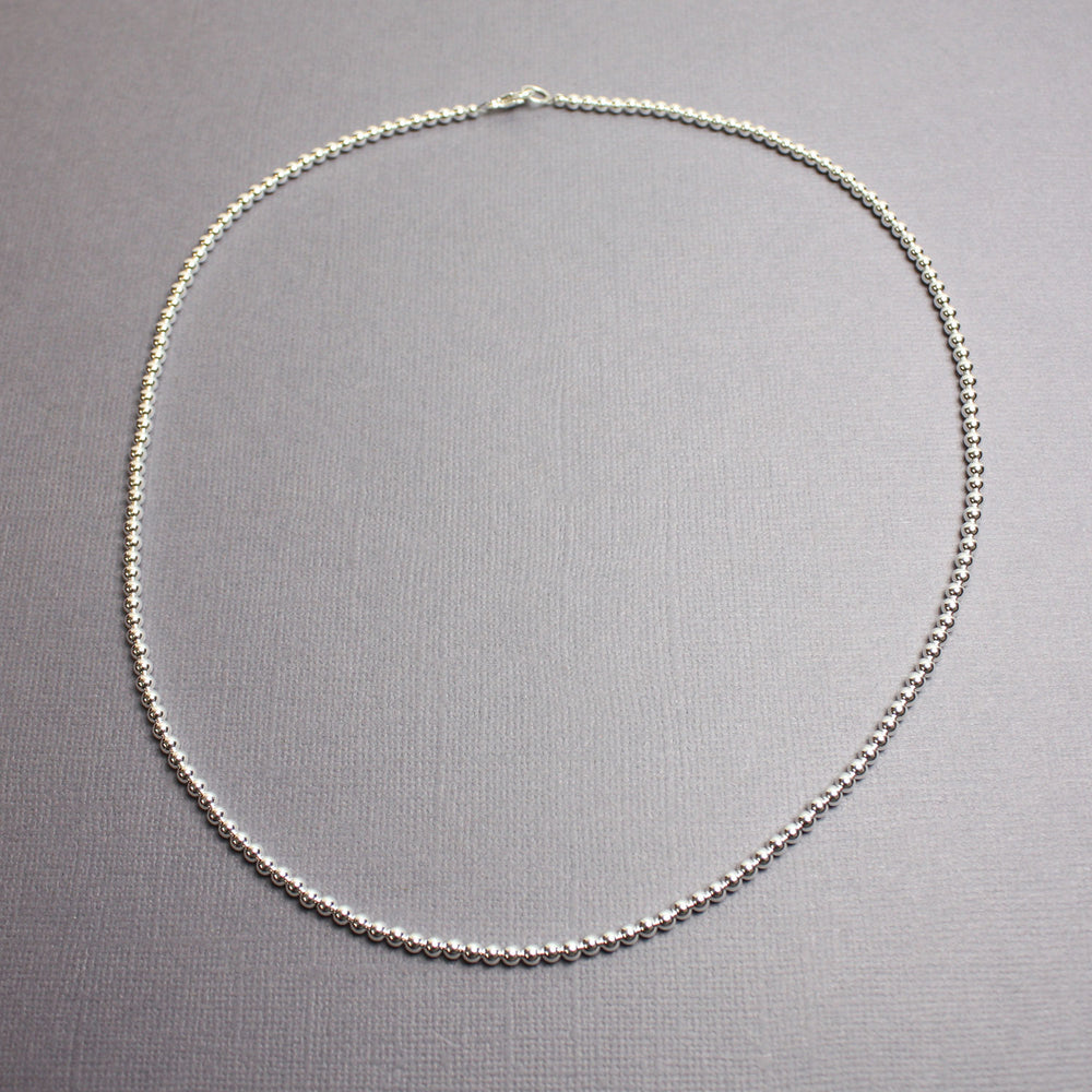 
                      
                        Sterling Silver Bead Necklace-3mm
                      
                    