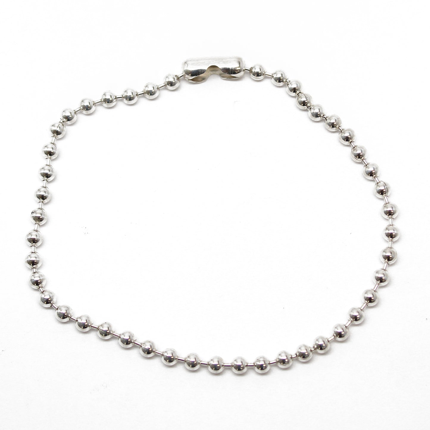 Sterling Silver Bead Bracelet-3mm 8.0
