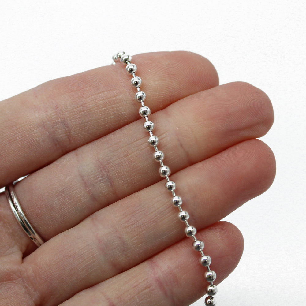 
                      
                        3mm Sterling Silver Bead Ball Chain Bracelet or Necklace
                      
                    