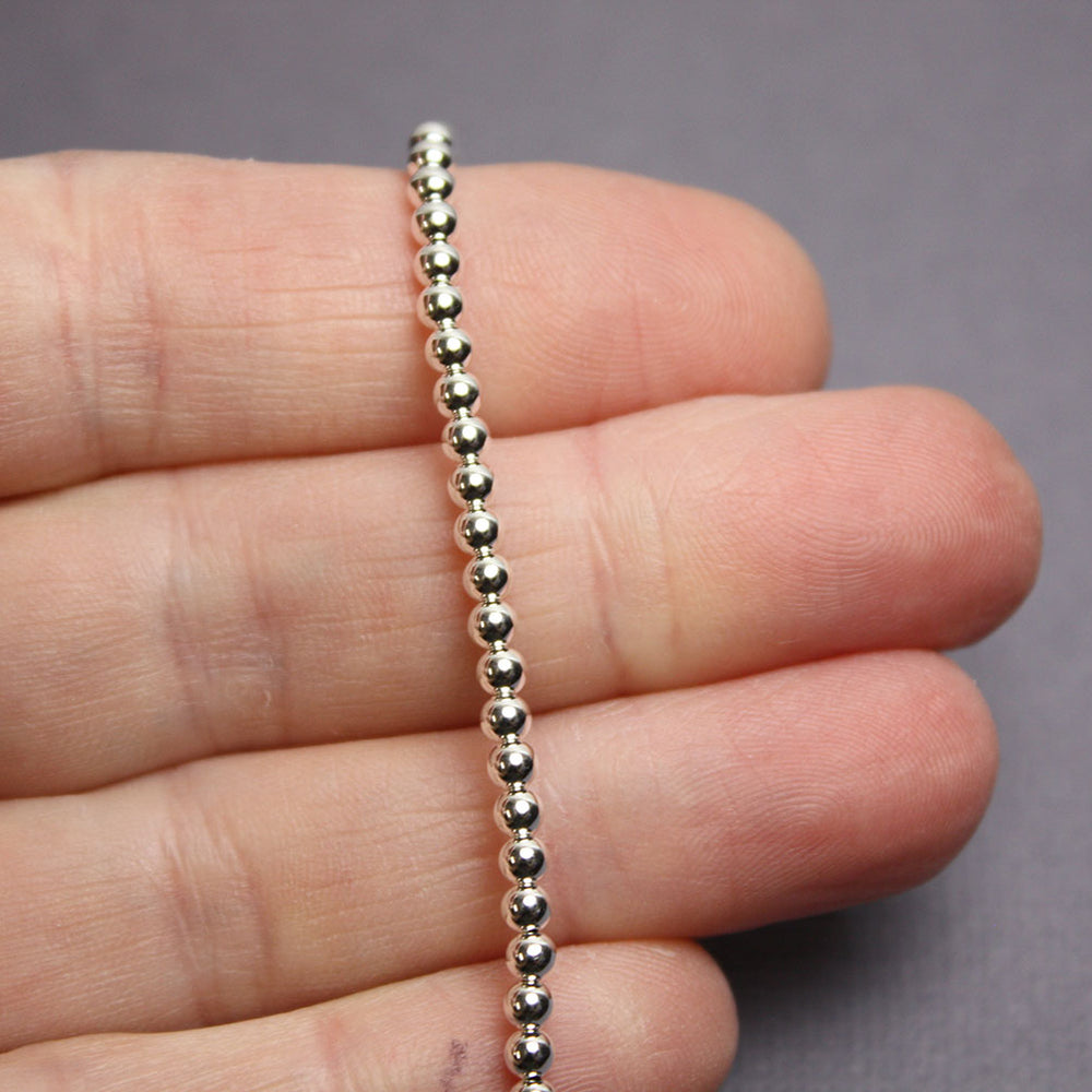 
                      
                        Sterling Silver Bead Bracelet-3mm
                      
                    
