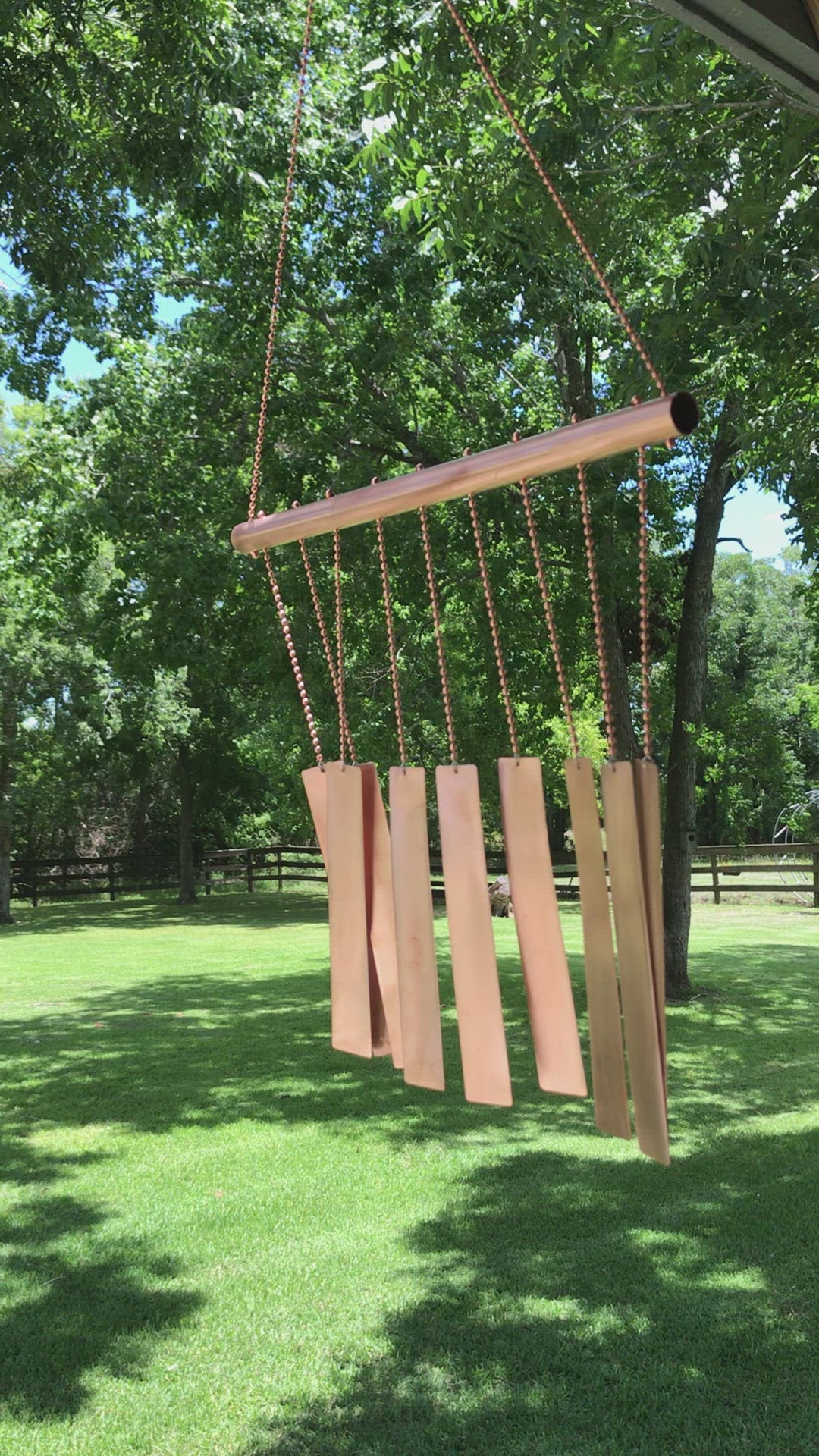 Load and play video in Gallery viewer, Copper Wind Chime with Rectangles
