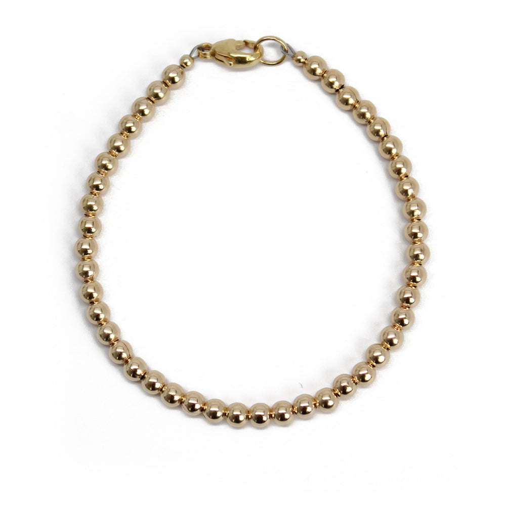 4mm 14K Gold Filled Bead Bracelet with Clasp