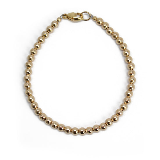4mm 14K Gold Filled Bead Bracelet with Clasp