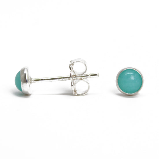 Load image into Gallery viewer, 4mm Amazonite Stud Earrings
