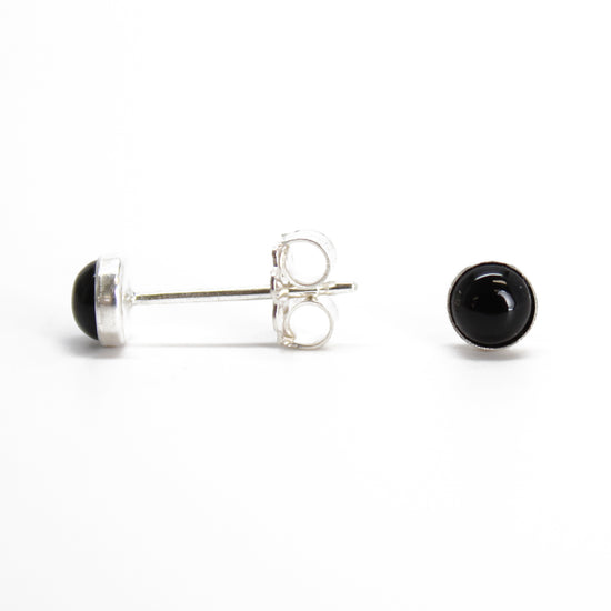 Load image into Gallery viewer, Black Onyx Stud Earrings, Small 4mm
