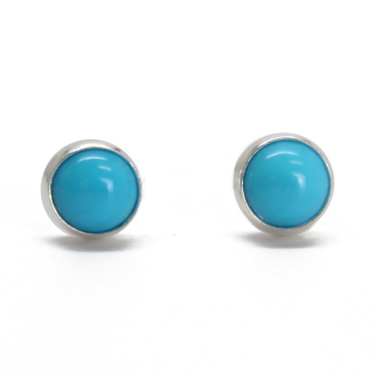 4mm Blue Turquoise Stud Earrings