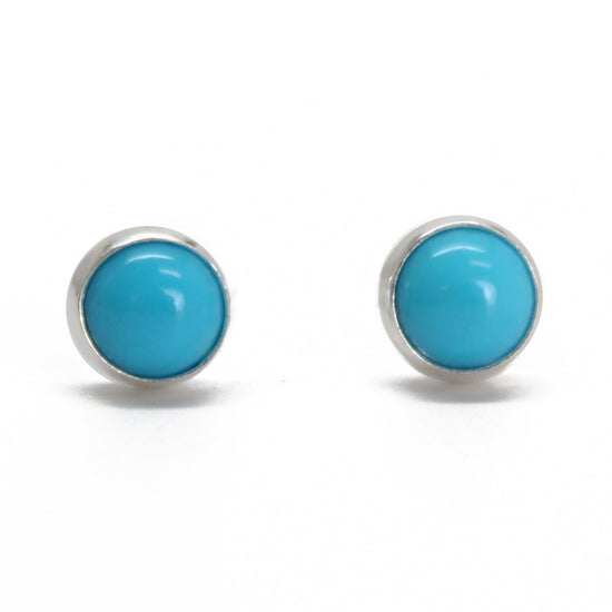 4mm Blue Turquoise Stud Earrings