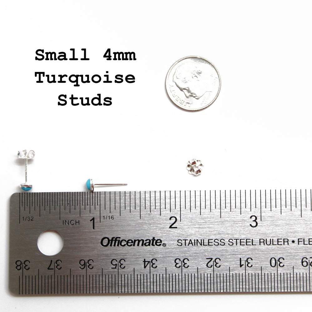 
                      
                        4mm Blue Turquoise Stud Earrings
                      
                    