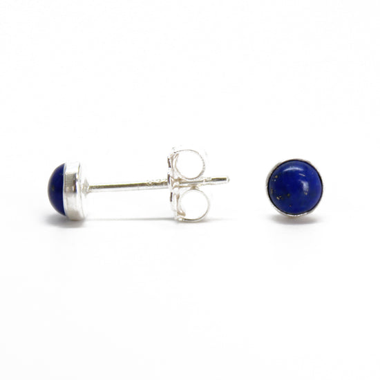 Load image into Gallery viewer, Small 4mm Lapis Stud Earrings 
