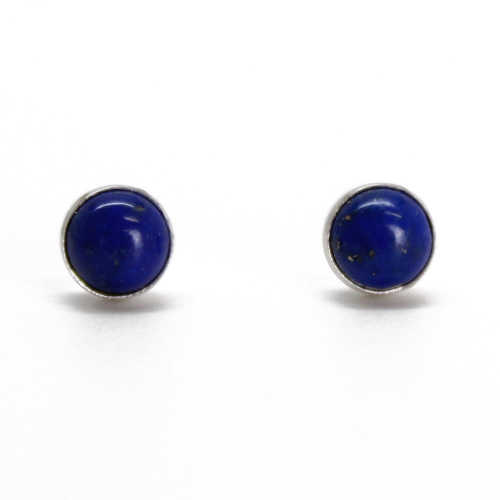 Small 4mm Lapis Stud Earrings 