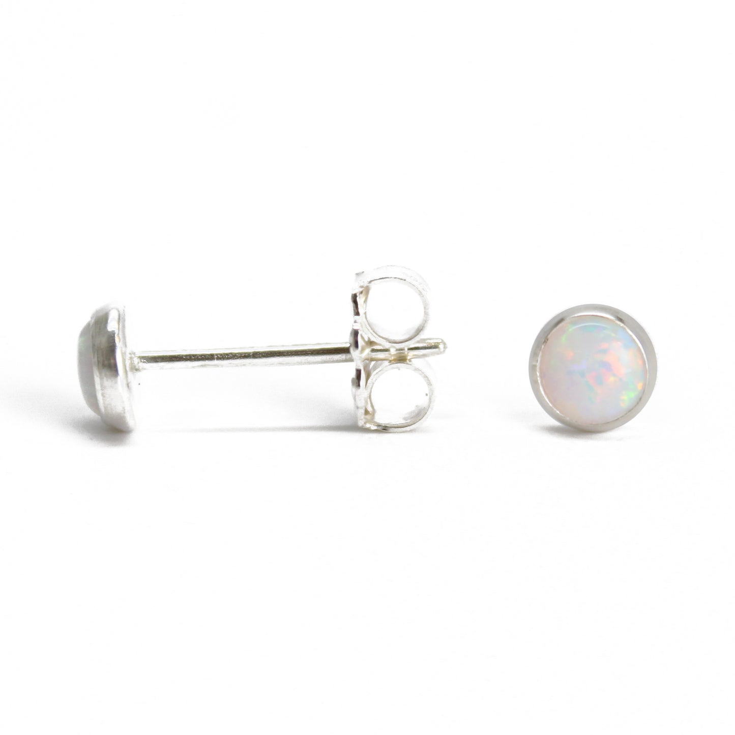 4mm Opal Stud Earrings