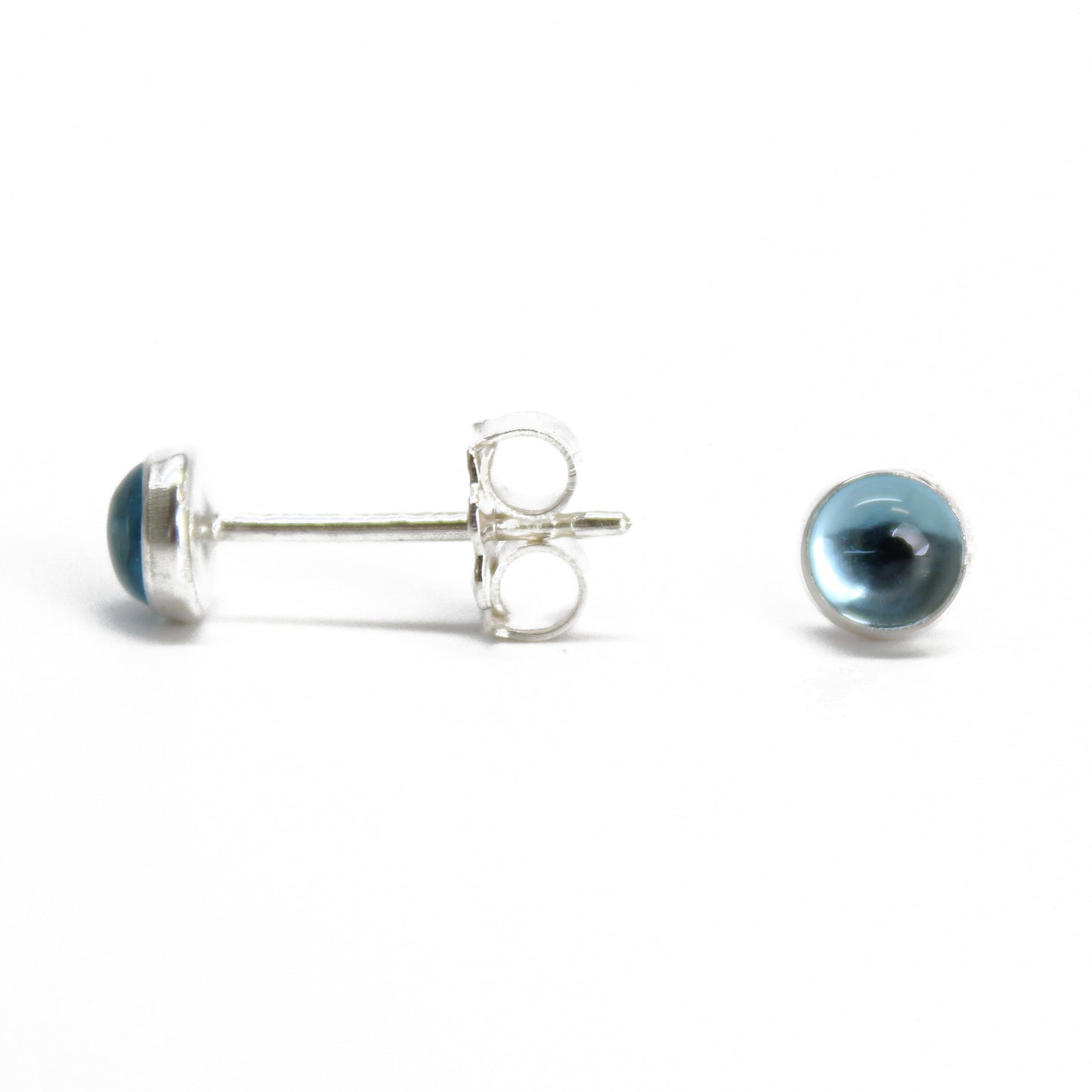 Load image into Gallery viewer, 4mm Swiss Blue Topaz Studs
