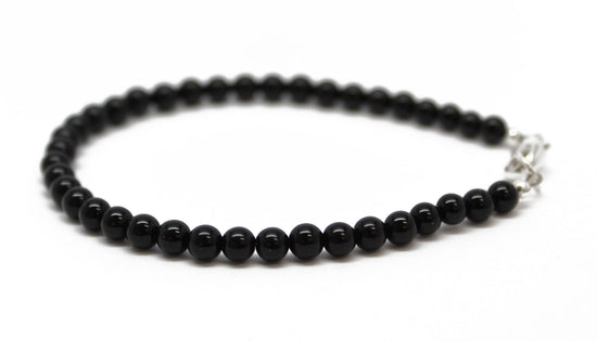 Personalized 6mm Black Matte Onyx Bead Engravable ID Stretch Bracelet |  Beaded bracelets, Onyx bead, Bracelet making
