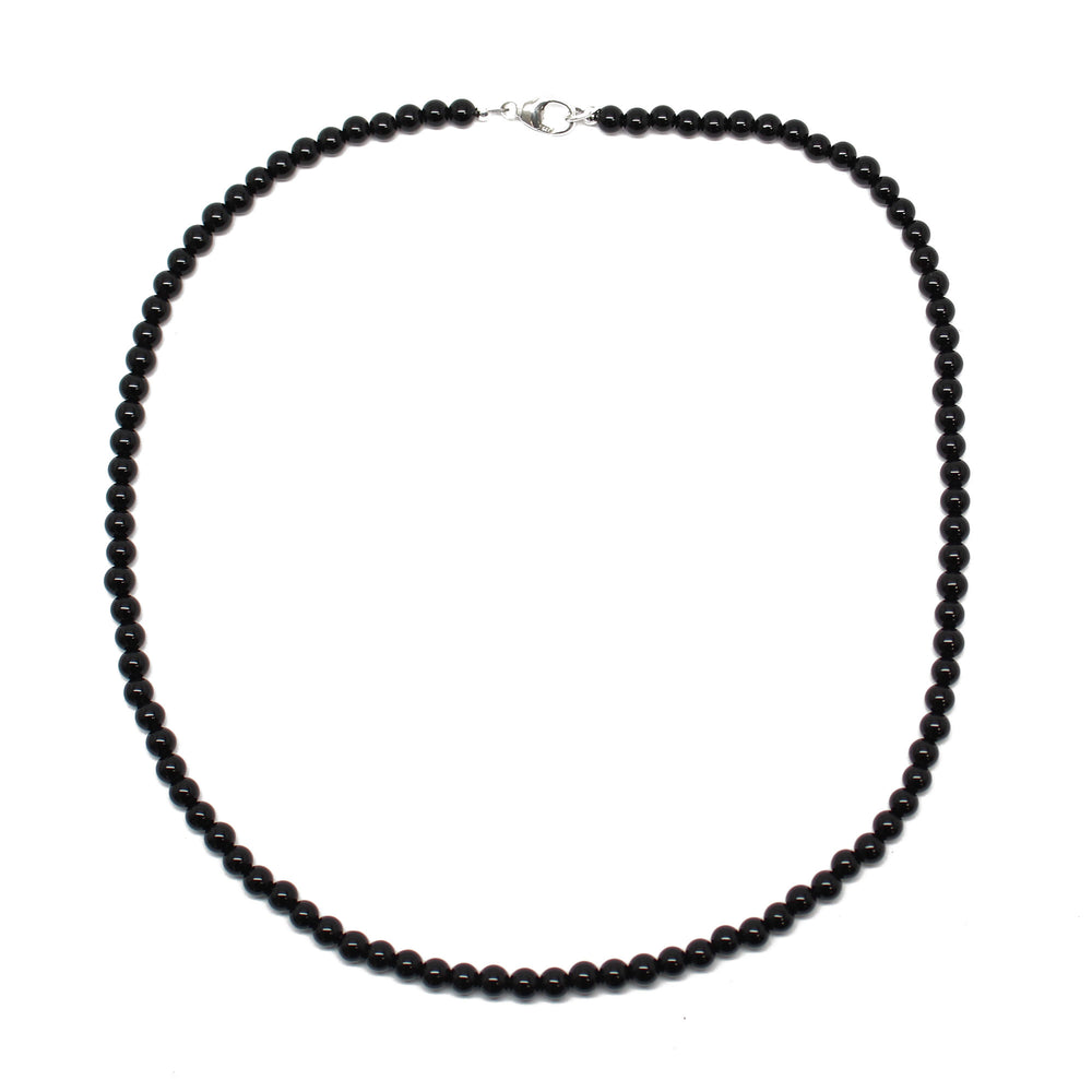 
                      
                        Black Onyx Necklace with Sterling Silver or Gold Filled Clasp, 4mm
                      
                    