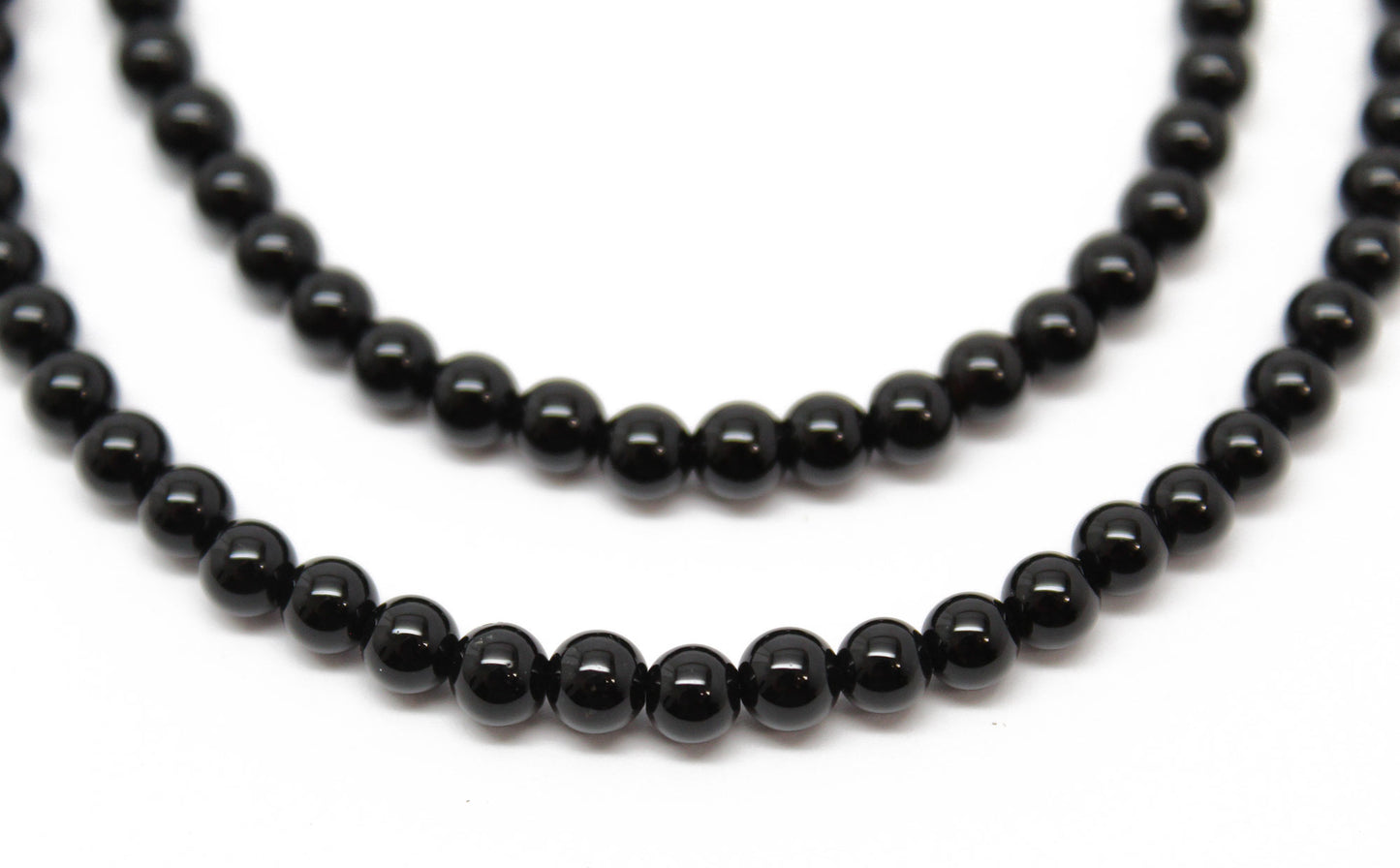 Black Onyx Necklace with Sterling Silver or Gold Filled Clasp, 4mm