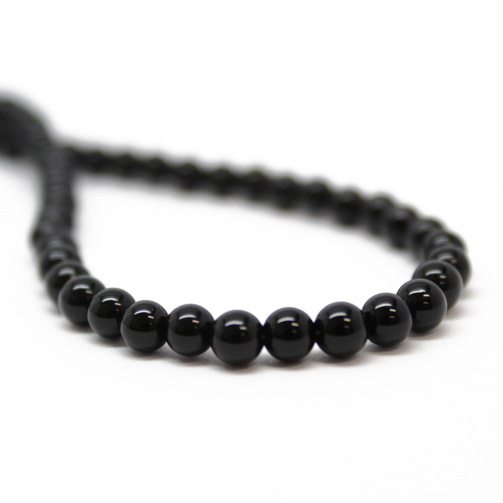 
                      
                        Black Onyx Necklace with Sterling Silver or Gold Filled Clasp, 4mm
                      
                    