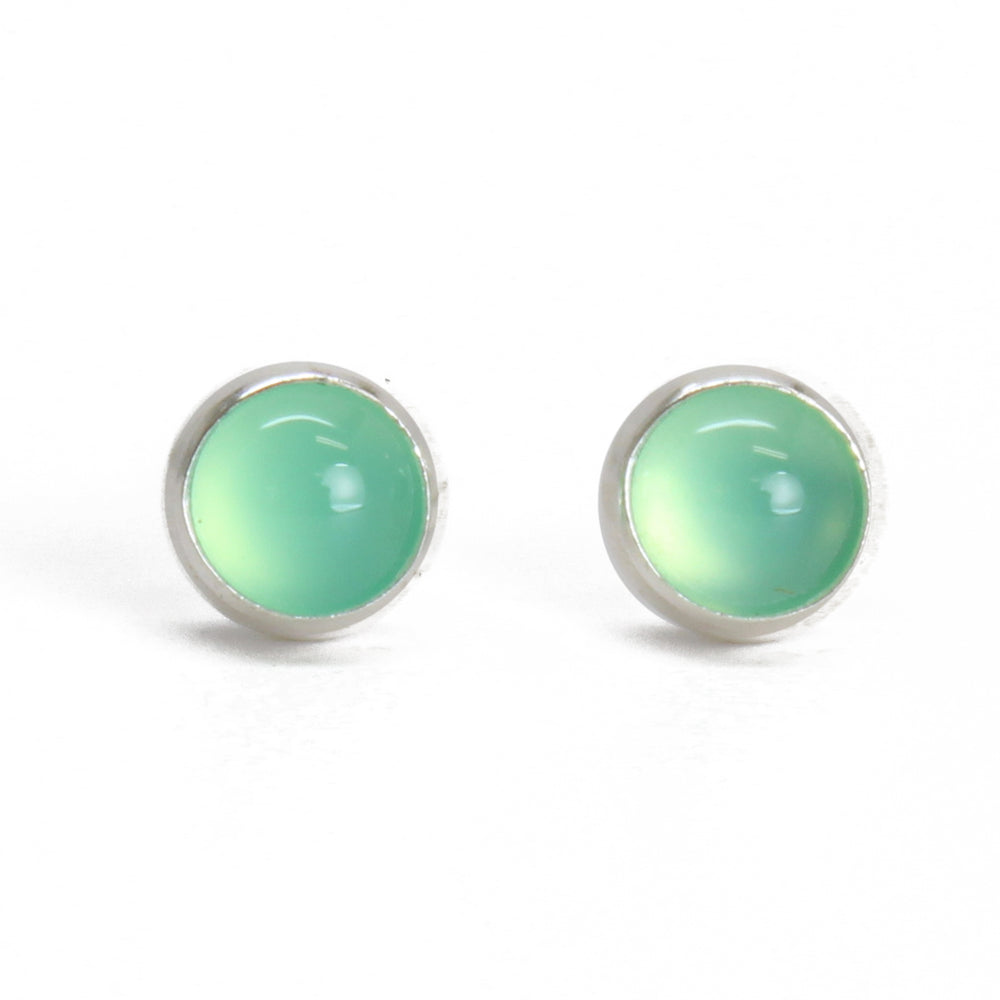 4mm Chrysoprase  Stud Earrings