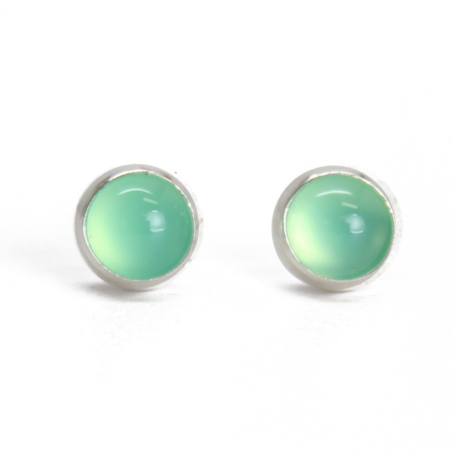 4mm Chrysoprase  Stud Earrings