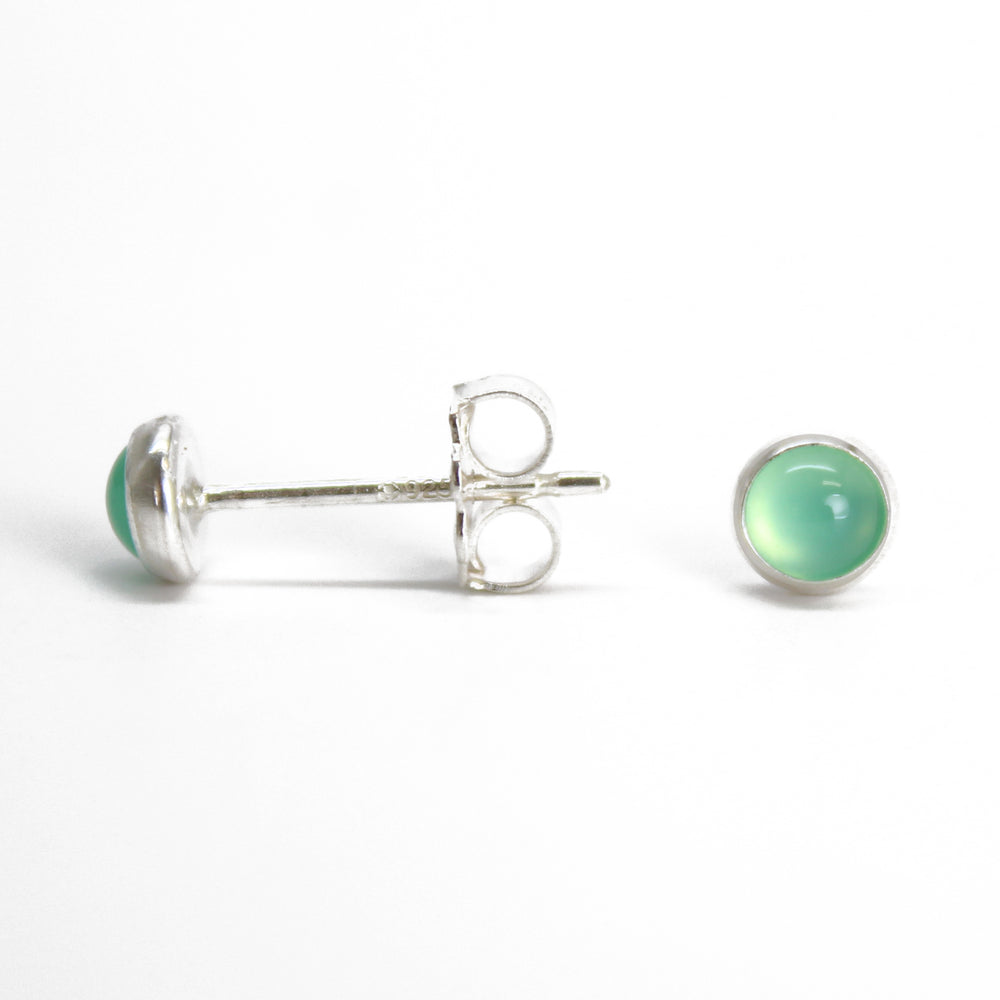 4mm Chrysoprase  Stud Earrings