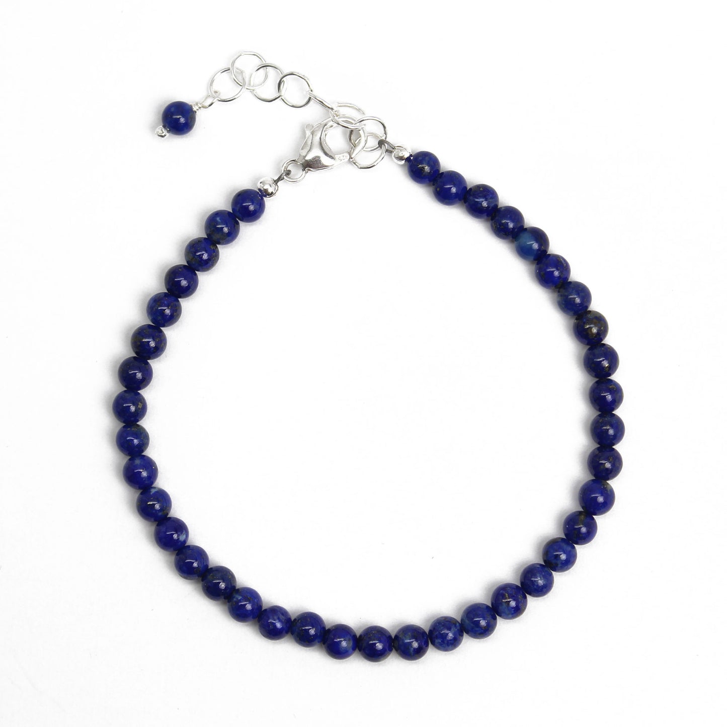 Lapis Lazuli Bracelet-4mm Lapis Beads-Adjustable