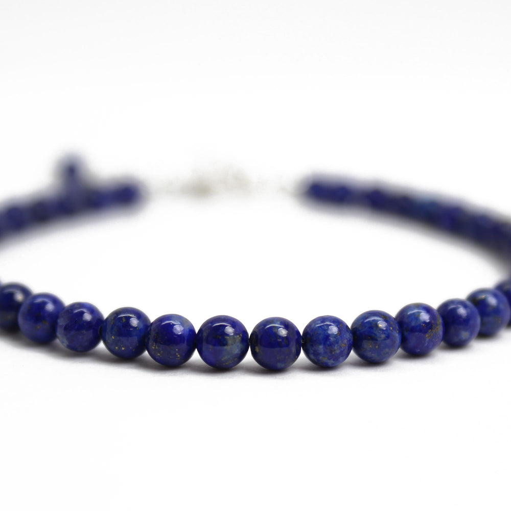 Lapis Lazuli Bracelet-4mm Lapis Beads-Adjustable