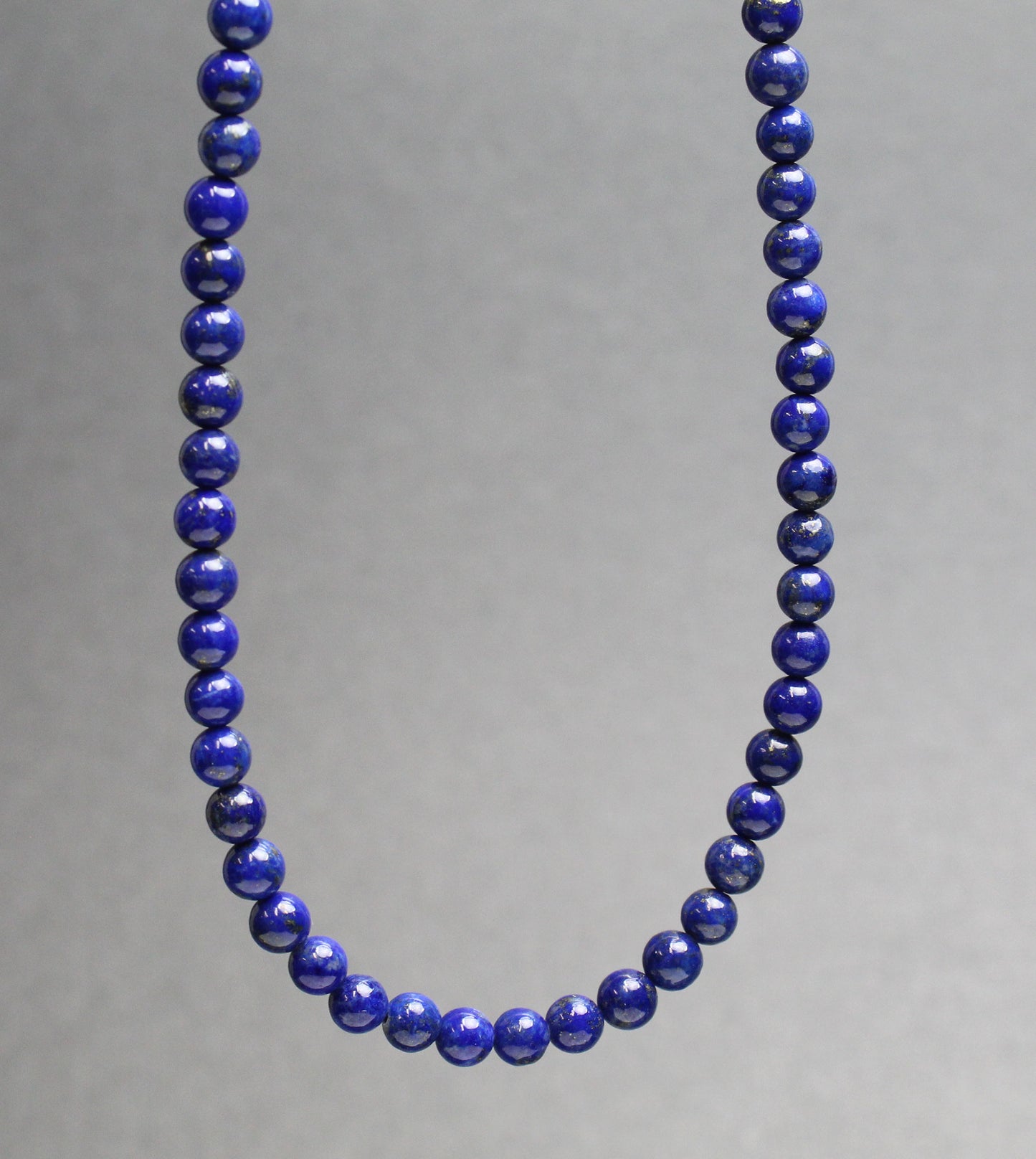 4mm Lapis Lazuli Bead Necklace Strand with Sterling Silver Clasp