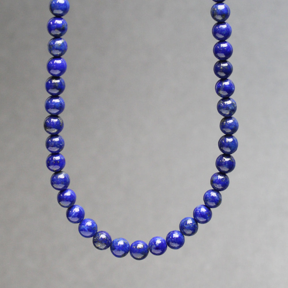 4mm Lapis Lazuli Bead Necklace Strand with Sterling Silver Clasp