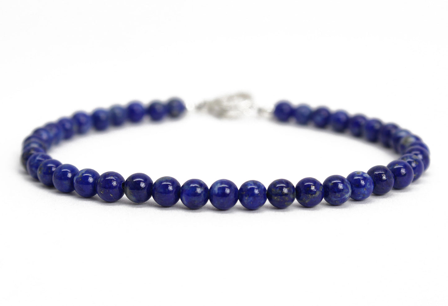 Load image into Gallery viewer, Lapis Lazuli Bracelet, 4mm with Sterling Silver or Gold Filled Clasp
