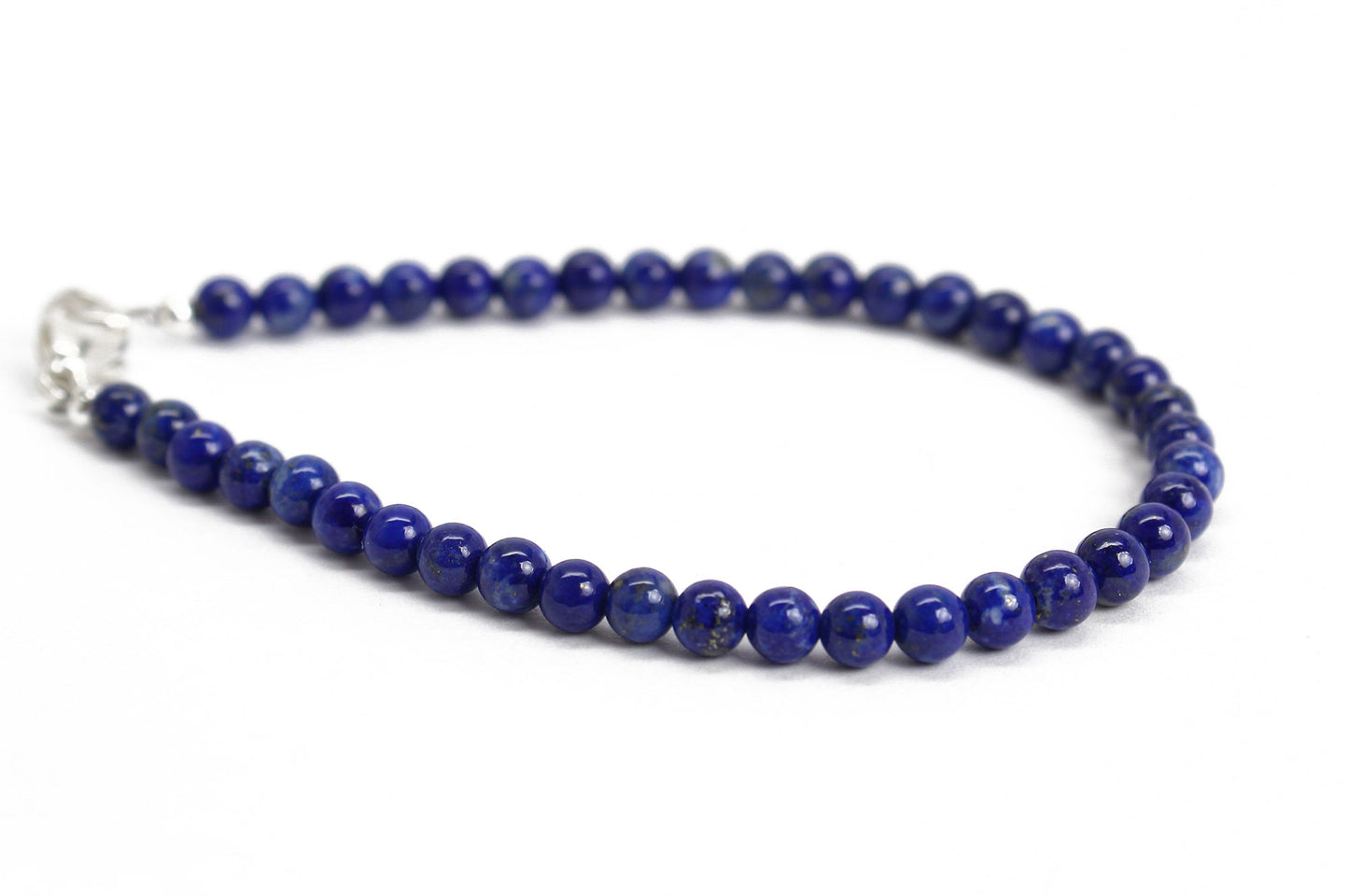 Bracelet Perle Ronde 4mm en Lapis Lazuli - Fil de 18cm