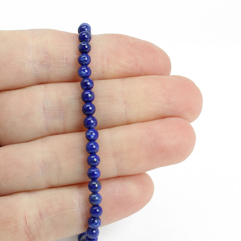 
                      
                        Handmade Lapis Lazuli Bracelet, 4mm with Sterling Silver or Gold Filled Clasp
                      
                    