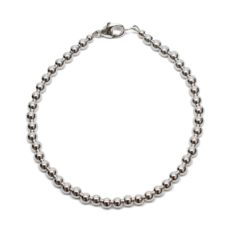 4mm Sterling Silver Bead Bracelet