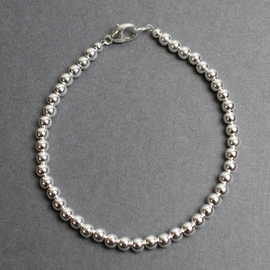 Load image into Gallery viewer, 4mm Sterling Silver Bead Bracelet
