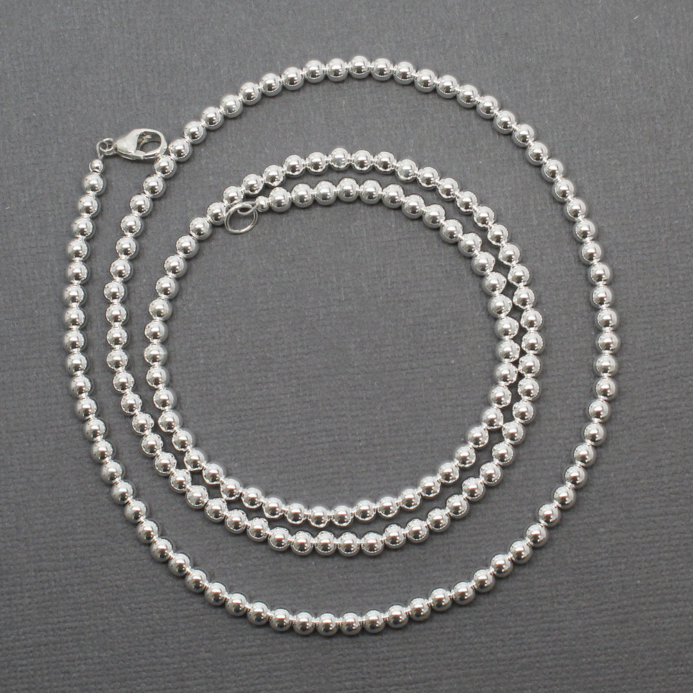 
                      
                        26" 4mm Sterling Silver Bead Necklace Strand
                      
                    