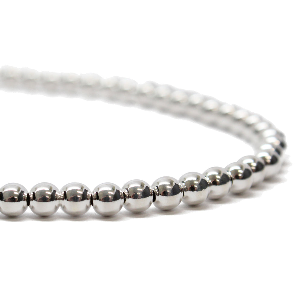 
                      
                        4mm Sterling Silver Bead Necklace Strand
                      
                    