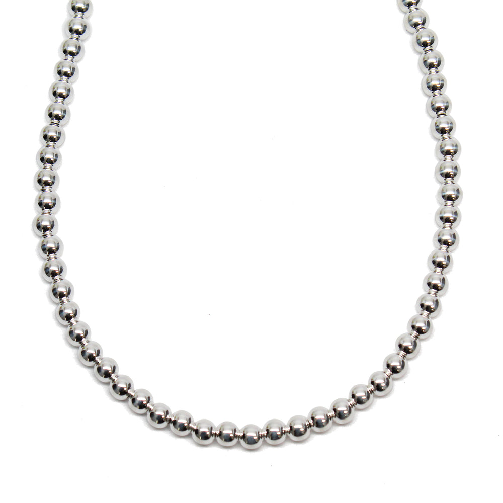 
                      
                        4mm Sterling Silver Bead Necklace Strand
                      
                    