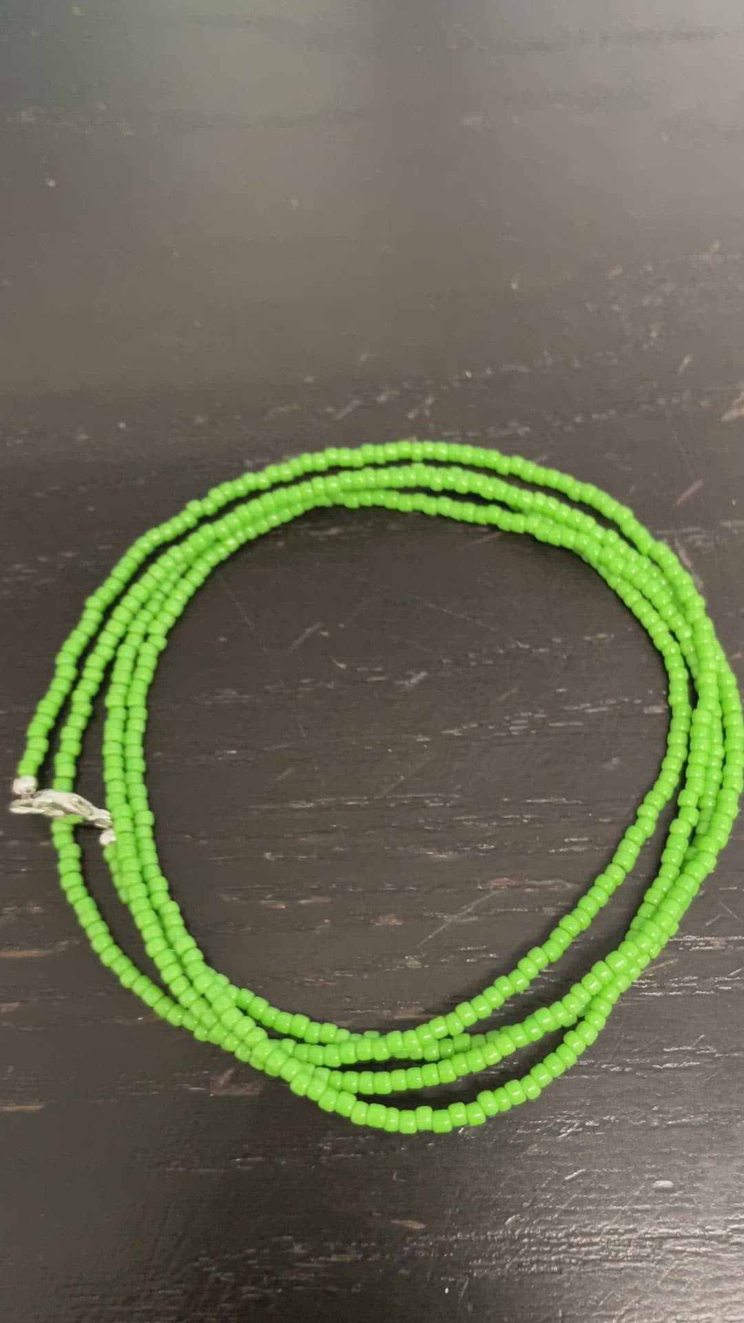 Load and play video in Gallery viewer, Mint Green Seed Bead Necklace
