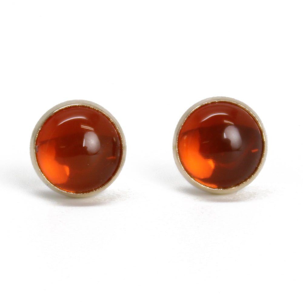 6mm Fire Opal Stud Earrings in Gold