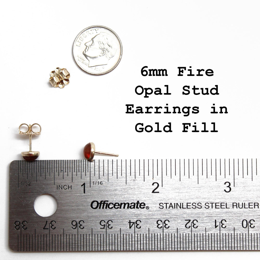 
                      
                        6mm Fire Opal Stud Earrings in Gold
                      
                    