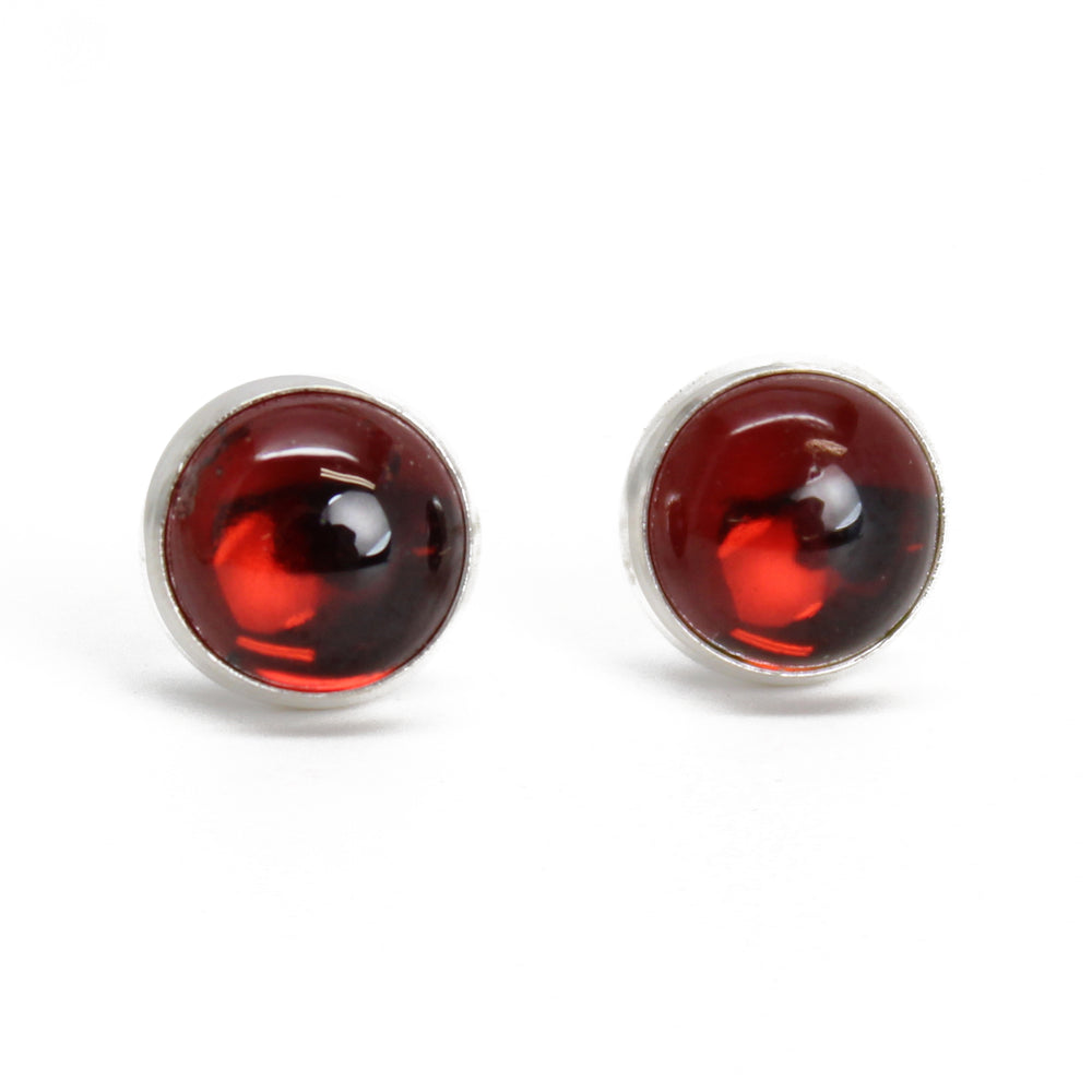 6mm Garnet Stud Earrings