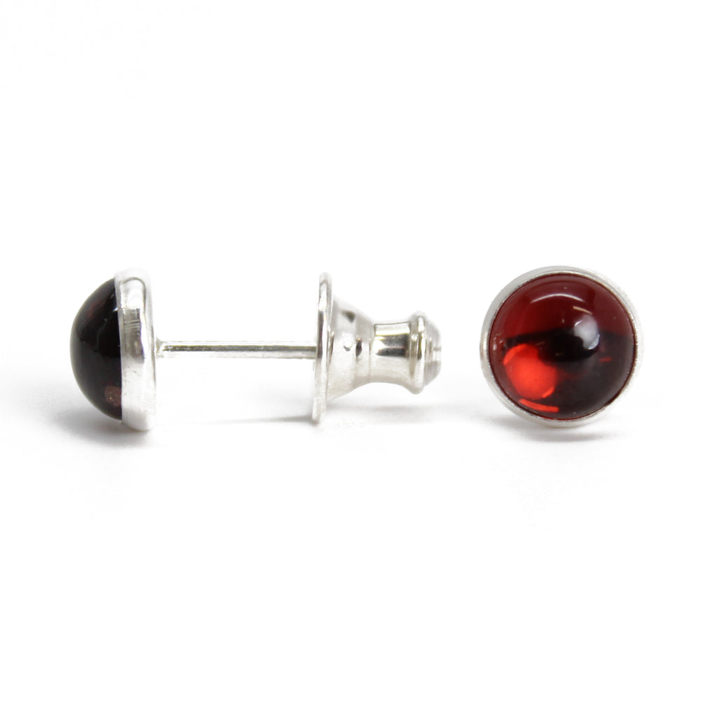 6mm Garnet Stud Earrings