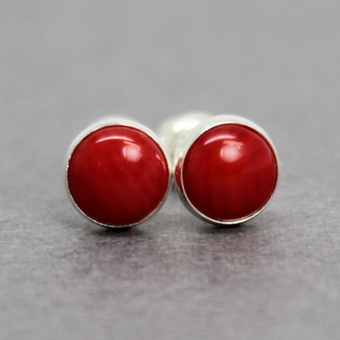 Red Coral Studs