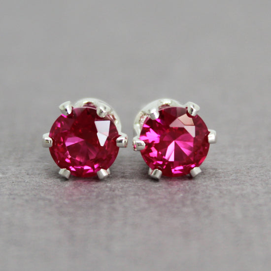 Buy Ruby stud earrings, Ruby square silver red studs online at  aStudio1980.com