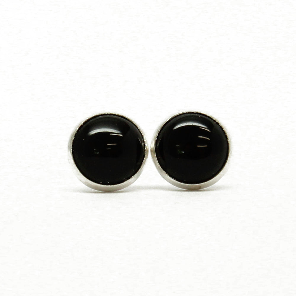 
                      
                        Black Onyx Stud Earrings-6mm in Sterling Silver
                      
                    