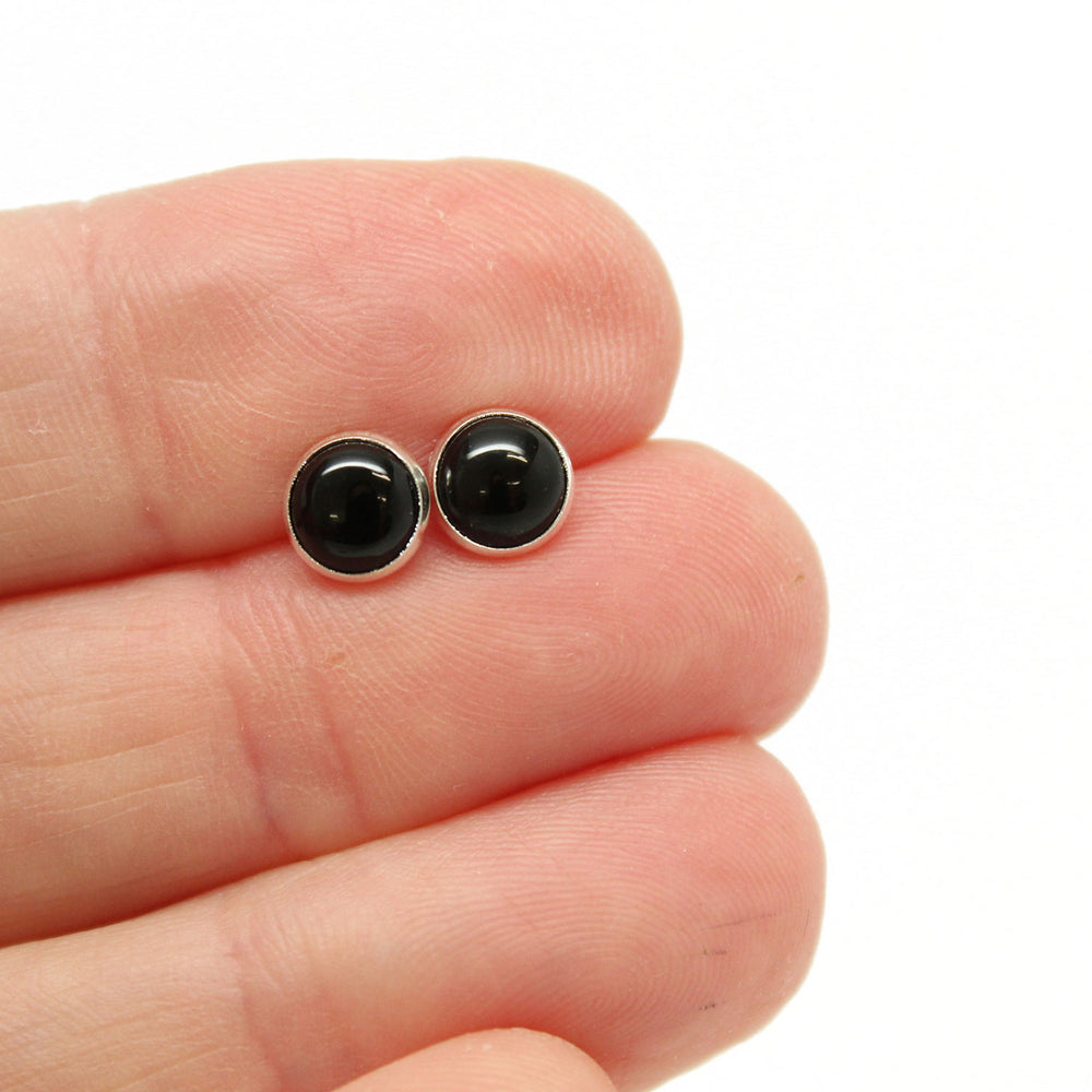 
                      
                        Black Onyx Stud Earrings-6mm in Sterling Silver
                      
                    