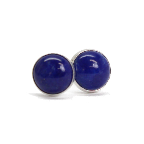 Lapis Stud Earrings, 6mm 