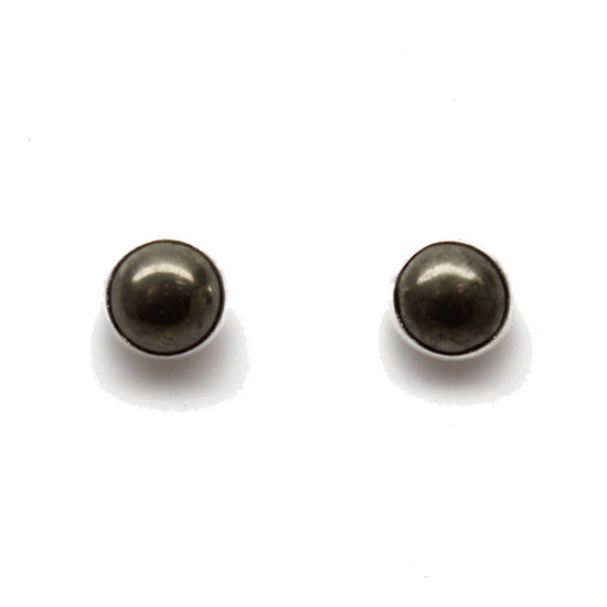 Pyrite Stud Earrings in 925 Sterling Silver or Gold Fill