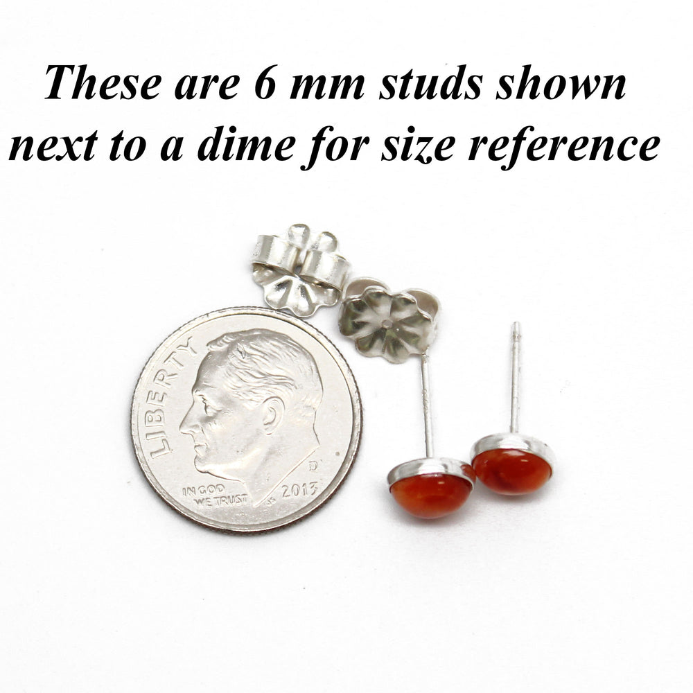 
                      
                        Spiny Oyster Stud Earrings in Sterling Silver, 6mm Orange Studs 
                      
                    