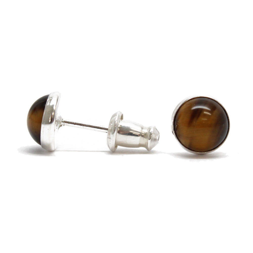
                      
                        Tigers Eye Stud Earrings in Sterling Silver or Gold Fill, 6mm
                      
                    