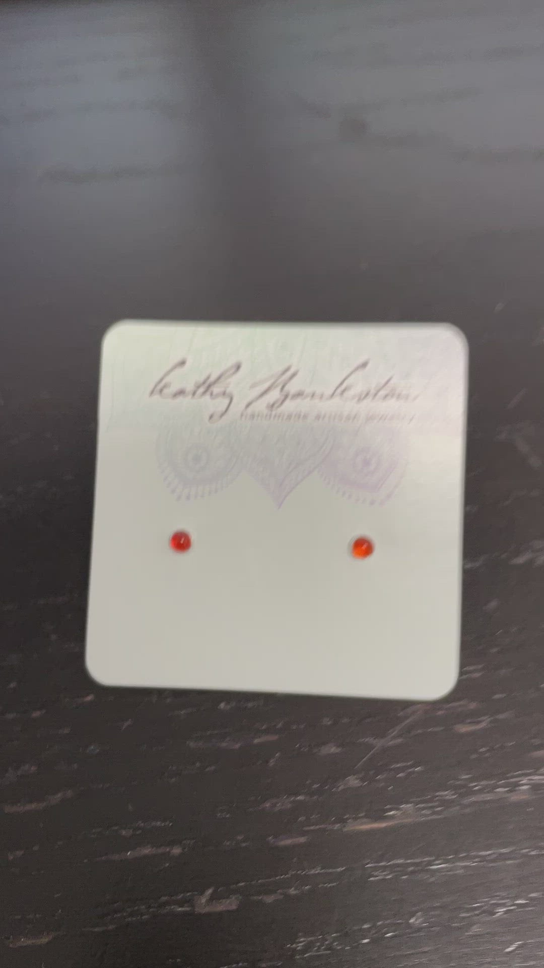 Load and play video in Gallery viewer, 3mm carnelian studs
