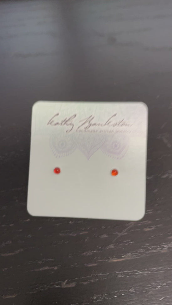 Load and play video in Gallery viewer, 3mm carnelian studs
